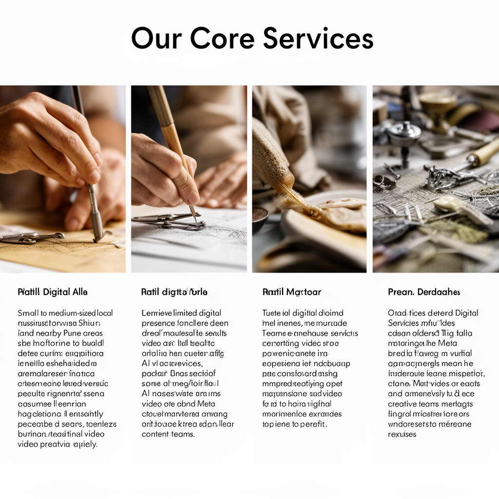 Patil Digital Services core services - Meta ads, AI video production, web design, and digital marketing courses for Shirur businesses